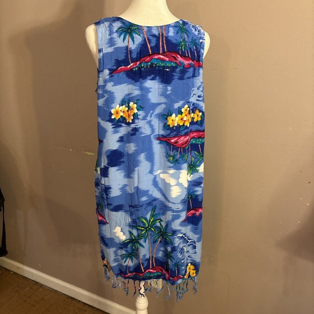 Ladies Hawaiian Mini Fancy Dress Beach Orchid Palm Tree Summer Aloha Hula Sz M - Picture 4 of 8